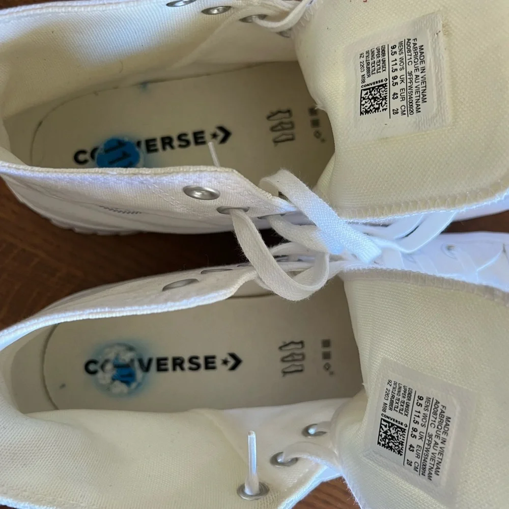 White Converse Lugged 2.0 High Top Platform Sneakers Shoes